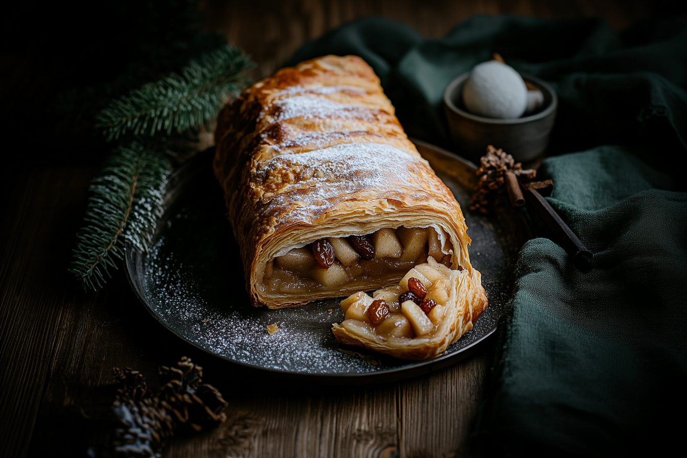 100 % veganer Apfelstrudel