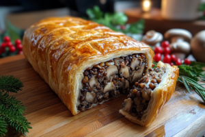 Veganer Wellington mit Linsen und Pilzen